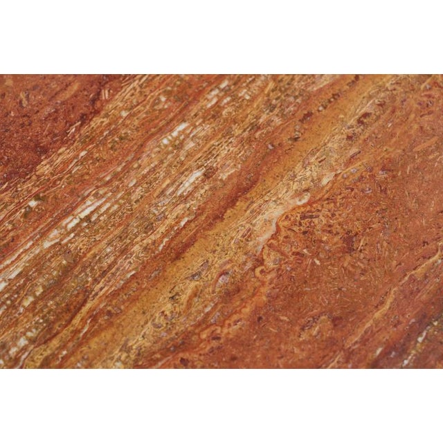 Wood Art Deco Side Table in Oak and Red Travertine, 1930s For Sale - Image 7 of 14