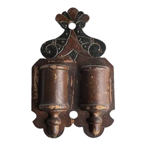 Antique Handmade Victorian Match Holder