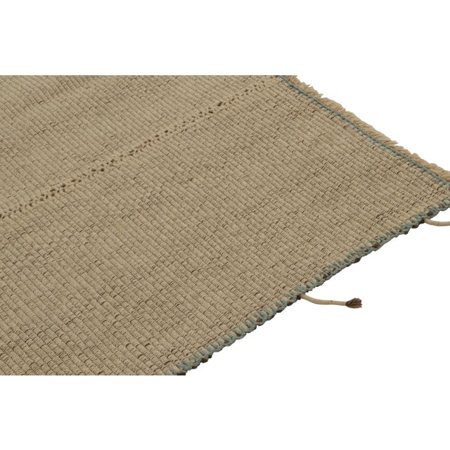 2010s Rug & Kilim’s Contemporary Kilim in Beige With Blue Accents For Sale - Image 5 of 7