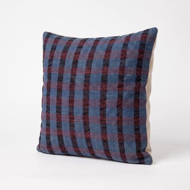 Mid-Century Modern Bohemian Turkish Kilim Pillow Cover 15'' X 16'' For Sale - Image 3 of 4
