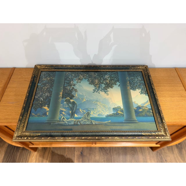 1920s 1920s Maxfield Parrish “Daybreak” Original House of Art n.y. Print in Original Ornate Frame For Sale - Image 5 of 11