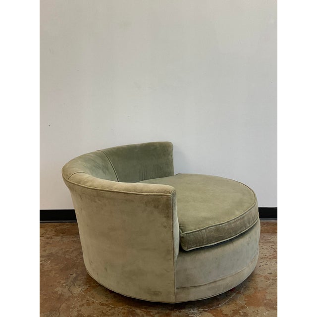 Mid-Century Modern Vintage Circular Lounge Chiar, Attr. To Milo Baughman For Sale - Image 3 of 18