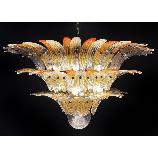 Palmette Ceiling Light with 104 Clear and Amber Glasses, 1980s For Sale - Image 16 of 18