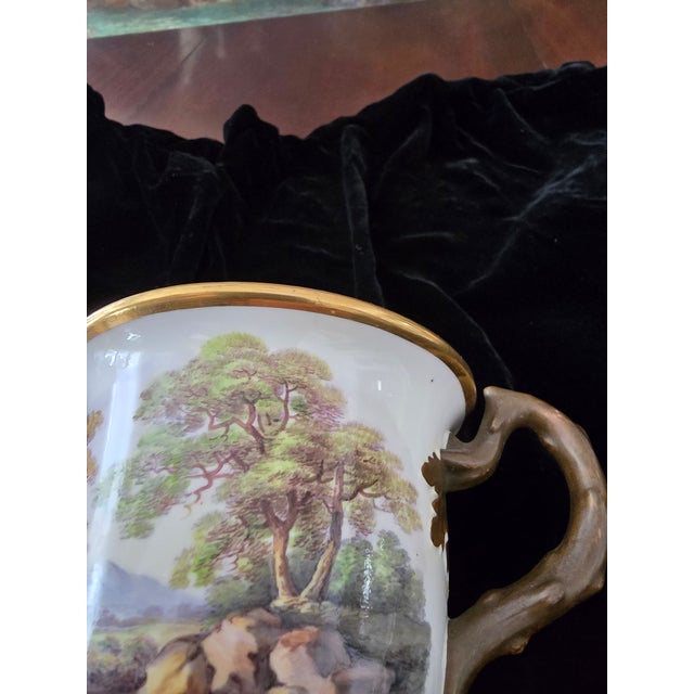 Almond Antique English Porcelain Spode Loving Cup Faux Bamboo For Sale - Image 8 of 16