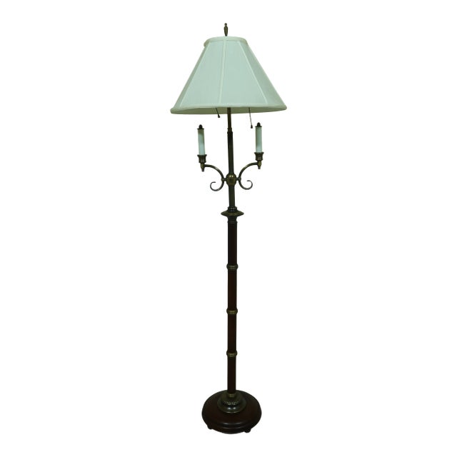 Knob Creek Mahogany Base Floor Lamp For Sale