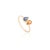 Metal Natural Multi Sapphire Two Stone Modern Ring in 18k Yellow Gold Size 3.5 For Sale - Image 7 of 11