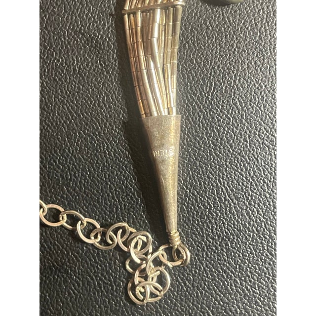 Native American 1990s Silapada Multi Strand Liquid Silver Necklace With Hammered Sterling Silver Pendant For Sale - Image 3 of 6