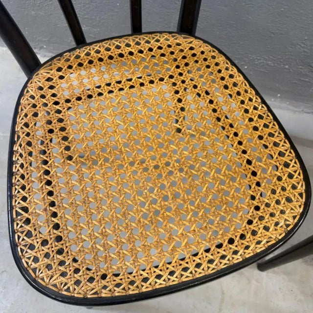 1960s Bentwood Chairs with Vienna Straw Seat by Thonet for Herbatschek, Poland, 1960s, Set of 2 For Sale - Image 5 of 7