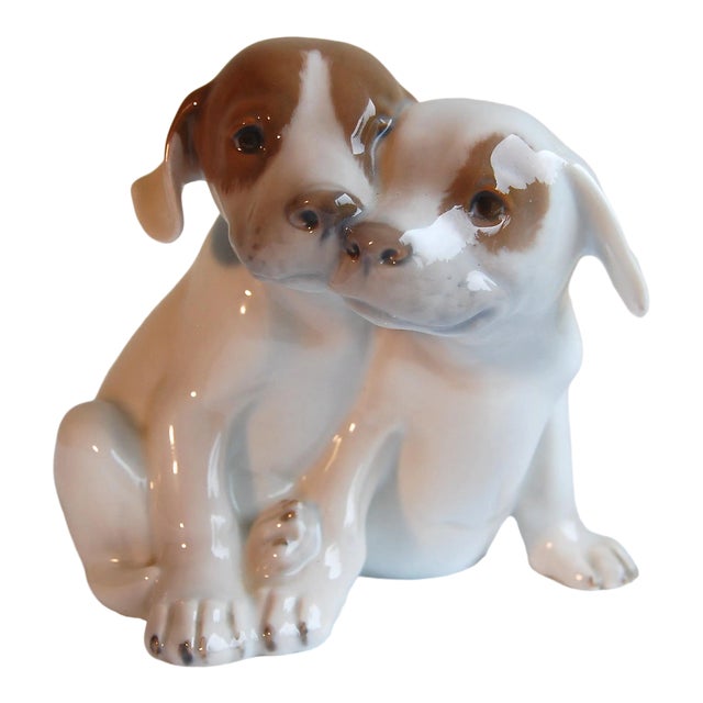 Royal Copenhagen Denmark, Porcelain Pointer Puppies Dog Figurine, 1889-1922 For Sale