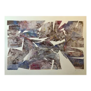 Vera Simons, MIxed Media Collage Assemblage Abstract Painting Pioneering Female Aviator, 1985