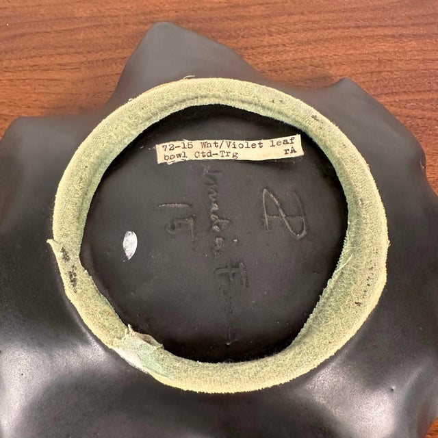 Leaf Shaped Dish in Glazed Stonewar by Pol Chambost, France, 1940s For Sale - Image 11 of 11