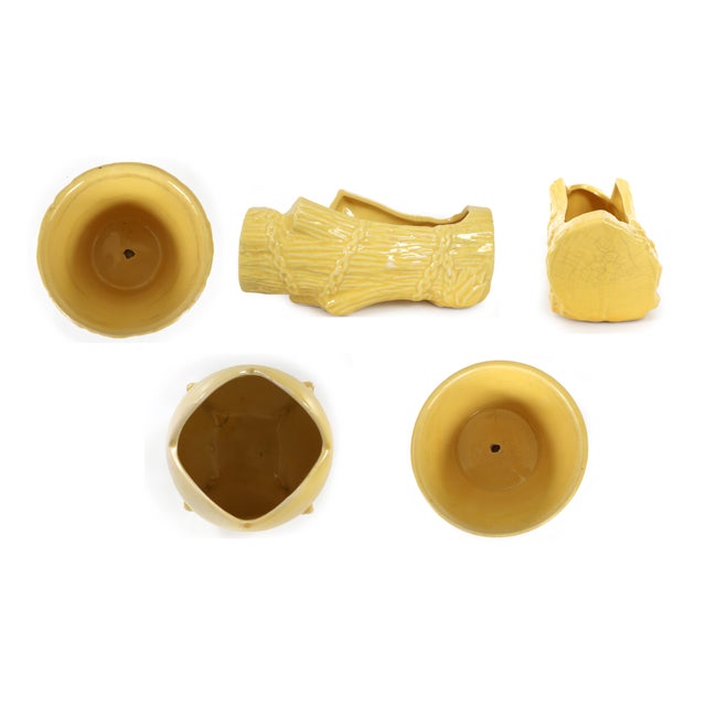 Set of 5 McCoy Planters in Yellow For Sale - Image 9 of 10