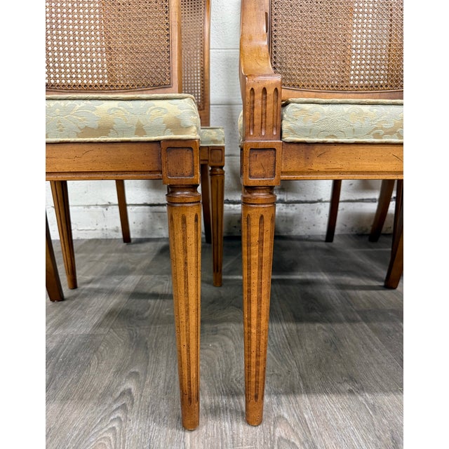 Late 20th Century Vintage Ranck Furniture Solid Cherry Caned Back Dining Chairs - Set of 6 For Sale - Image 5 of 18