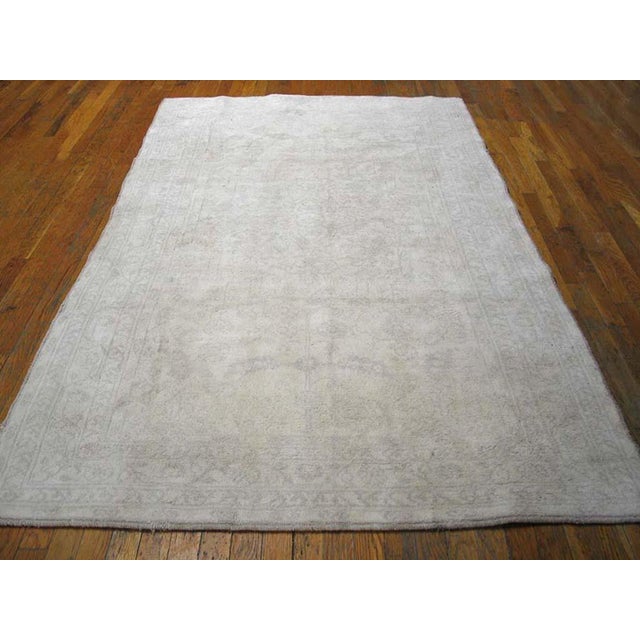 Antique Agra cotton rug, measures: 4' 6" x 7' 4". Antique Agra - Cotton Small Scatter Size Cotton Gray Rug, Country of...