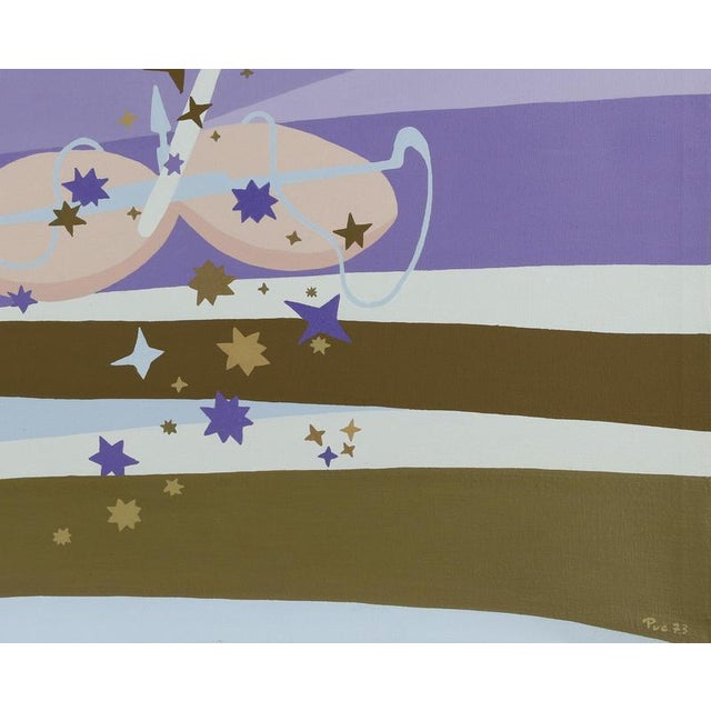 Libra is an original contemporary artwork realized in 1973 by Genny Puccini. Mixed colored acrylic on canvas. Hand signed...