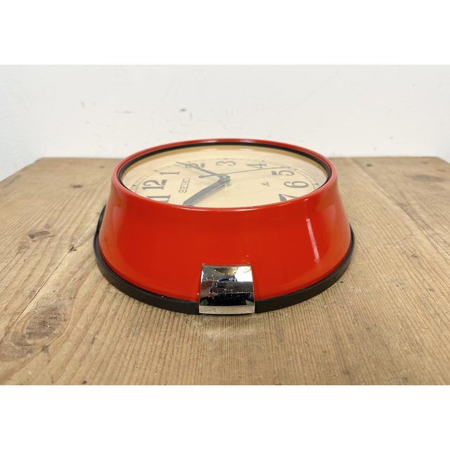 Vintage Red Seiko Navy Wall Clock, 1970s For Sale - Image 13 of 18
