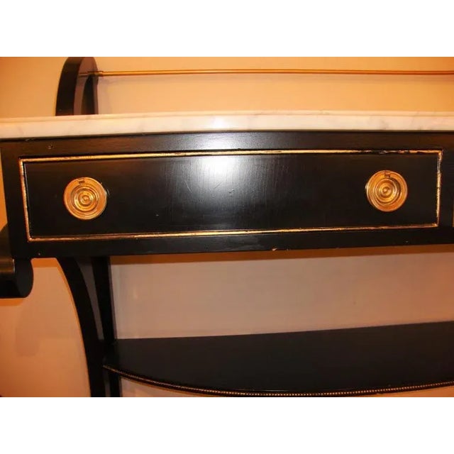 Maison Jansen Ebonized Marble-Top Desk Table For Sale - Image 4 of 9