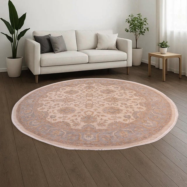 Transform your space with the Kafkaz Chobi Peshawar Round Hand?Knotted Wool Rug, crafted by skilled Turkish artisans using...