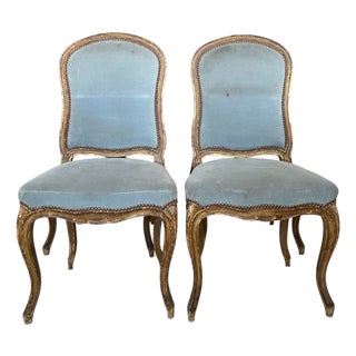 19c French Antique Set of 4 Louis XV Chairs For Sale