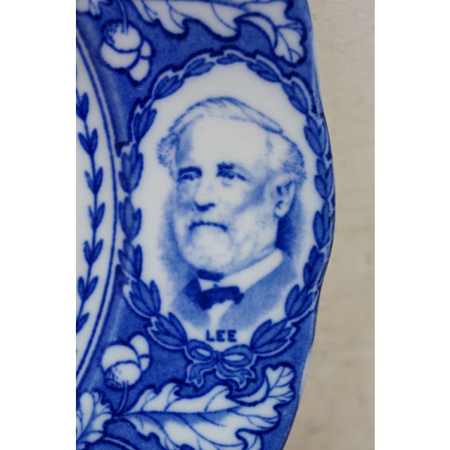 Blue Antique F. Winkle & Co. Gettysburg General Meade's Headquarters Souvenir Plate For Sale - Image 8 of 10