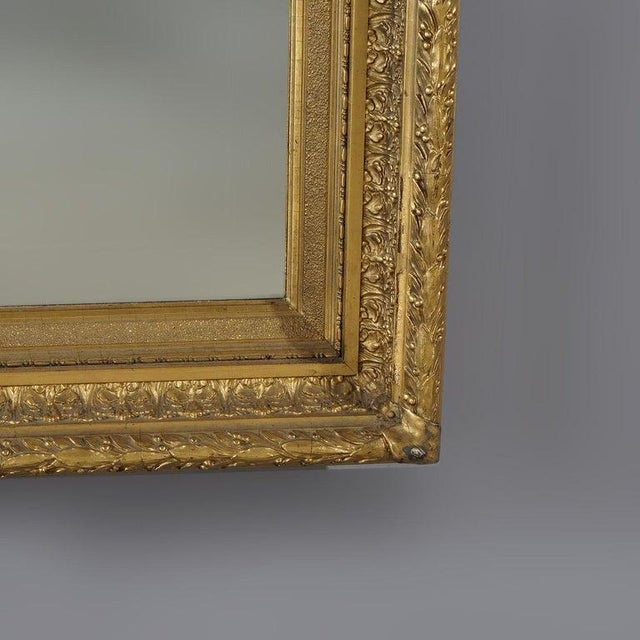 Antique French First Finish Giltwood Framed Wall Mirror C1900 For Sale - Image 6 of 14
