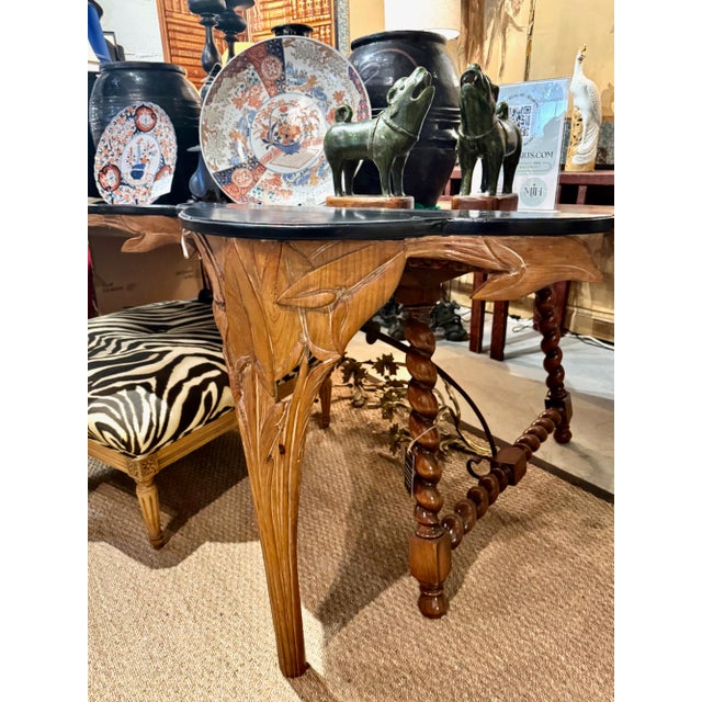 Mid 20th Century Pair Carved Wood Consoles in the Style of Serge Roche For Sale - Image 5 of 9