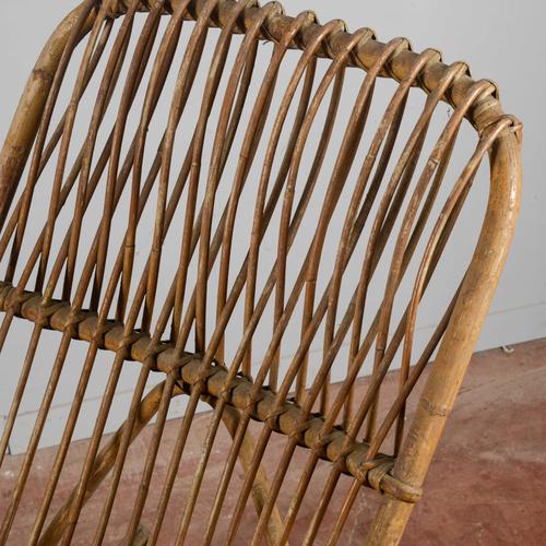 Bamboo and Rattan Rocking Chair, 1960s For Sale - Image 6 of 9