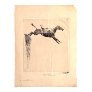 Late 20th Century Paul Brown "Out Into Space" Steeplechaser Drypoint Etching