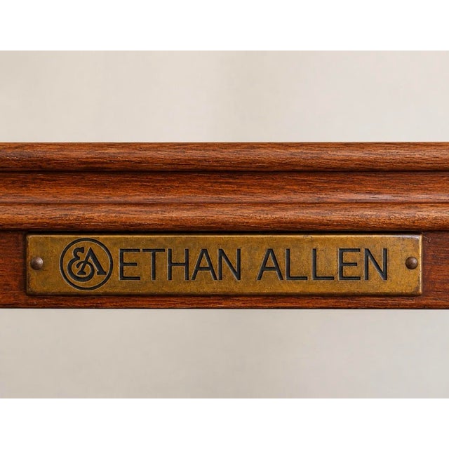 Vintage Ethan Allen Legacy Collection Three-Tier Rattan Console Sofa Table For Sale - Image 9 of 11