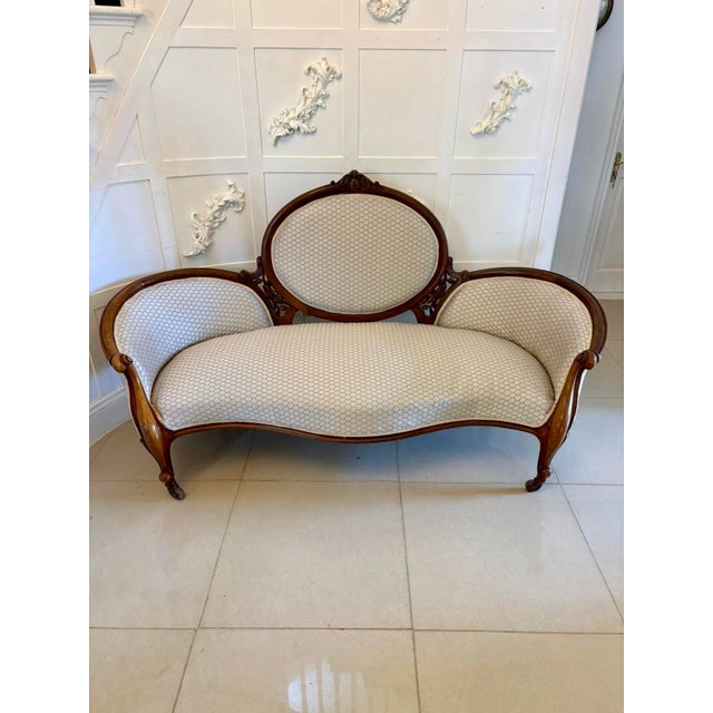 Antique Victorian Carved Walnut Salon Suite, 1850s, Set of 11 For Sale - Image 3 of 18
