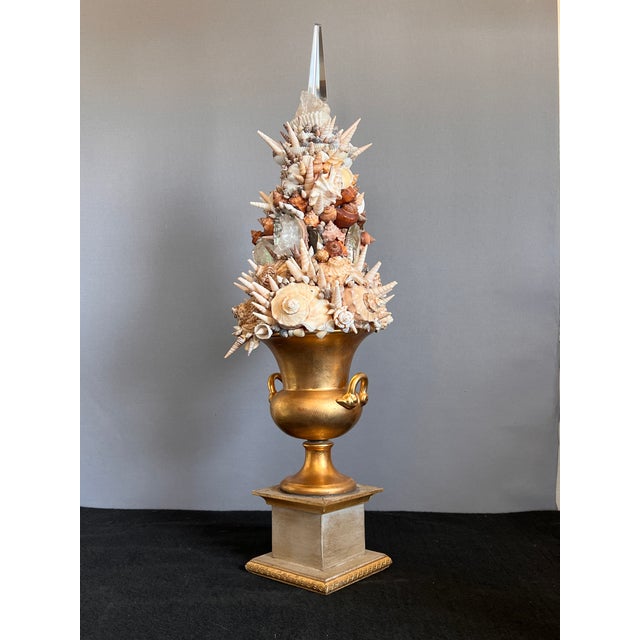 Custom made Italian Grotto style Seashell and Rock crystal Topiary. Built with vintage mediterranean seashells and rock...