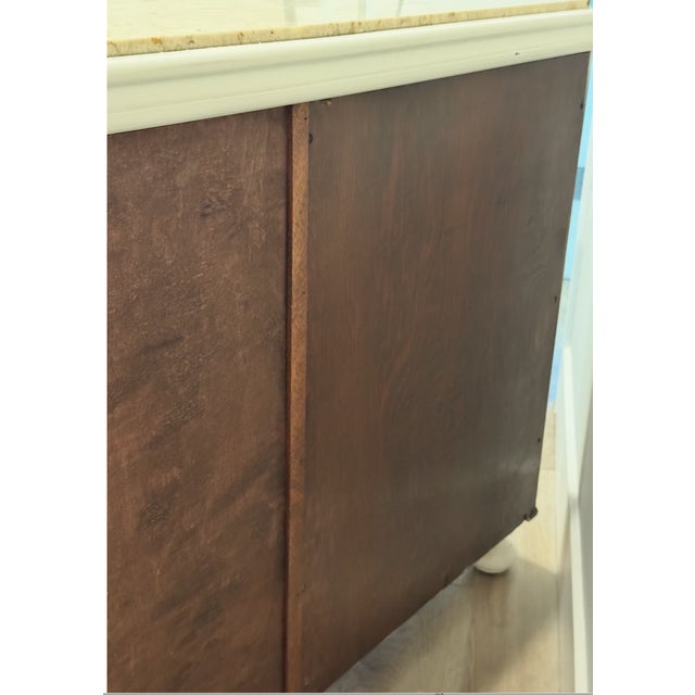 Mid Century Modern Marble and Wicker Credenza For Sale - Image 9 of 10
