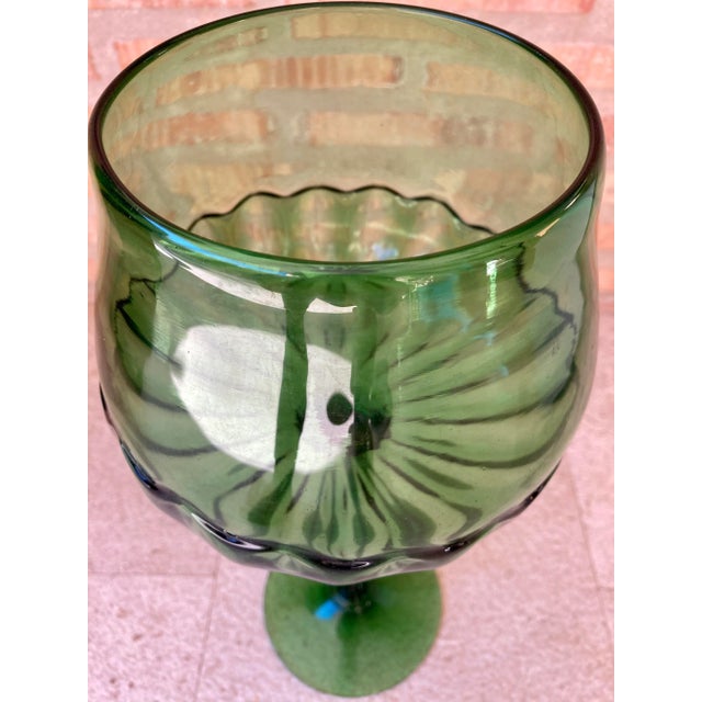Mid-Century Decorative Green Cut Glass Cup, 1960s For Sale - Image 4 of 11