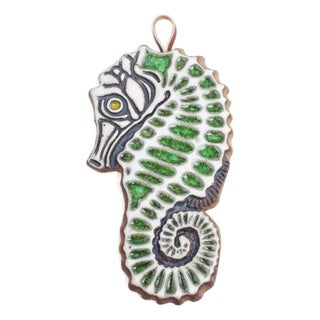 Glazed Terracotta Seahorse by Victoria Littlejohn, 1970 For Sale