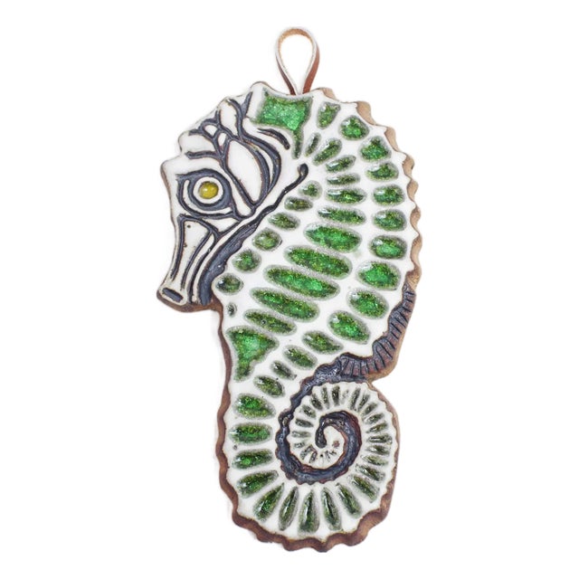 Glazed Terracotta Seahorse by Victoria Littlejohn, 1970 For Sale