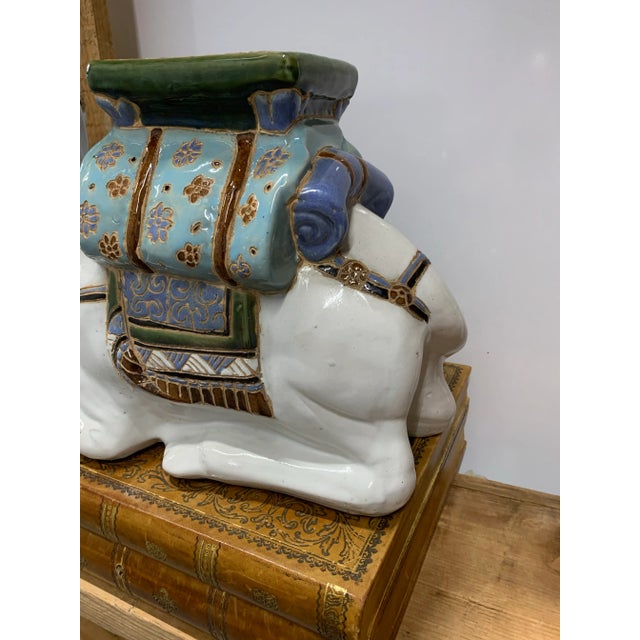 1960s Vintage 1960’s Glazed Ceramic Camel Plant Stand For Sale - Image 5 of 6