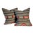 Pair of Striped Wool Hand Made Pillows For Sale