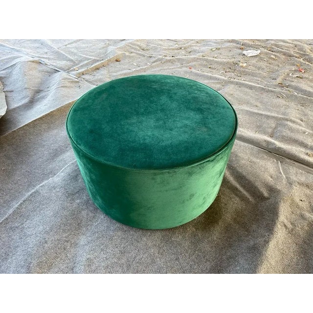Green Velvet Ottoman – Modern Upholstered Footstool or Accent Table Add a touch of effortless luxury to your space with...