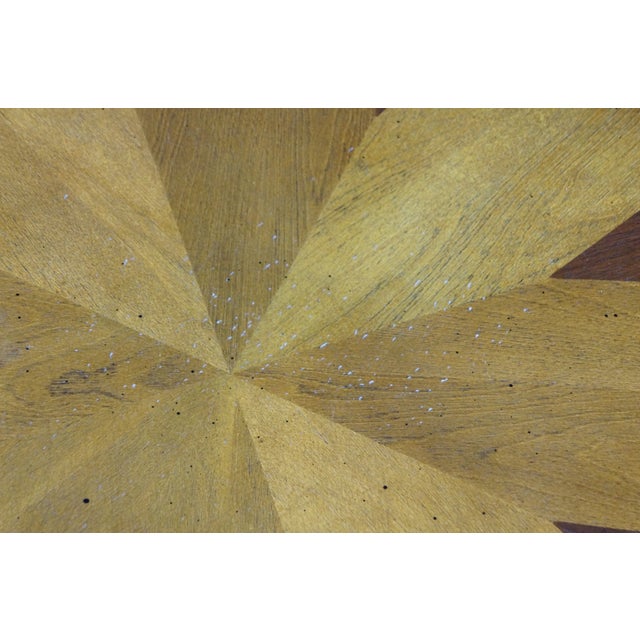Vintage Georgian Style Scalloped Mahogany Starburst Inlaid Pedestal Side Table For Sale - Image 12 of 18
