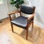 1980s Vintage Alma Desk Co. Mid-Century Modern Walnut & Black Vinyl Armchair For Sale - Image 5 of 8