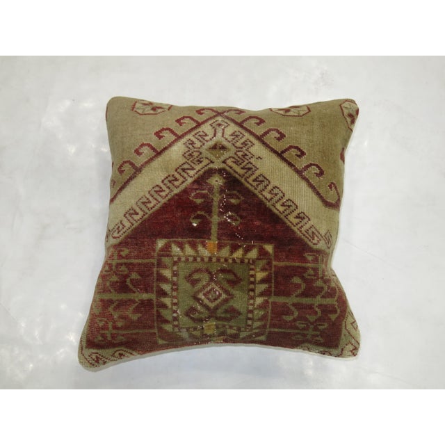 Early 20th Century Antique Rustic Turkish Anatolian Rug Pillow For Sale - Image 5 of 5