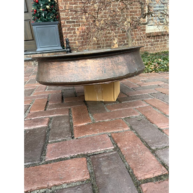 Antique Hand Wrought Copper Jardinier Planter Vessel for Indoor/Outdoor Use For Sale - Image 4 of 10