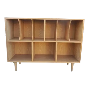 Double Decker White Oak Record Credenza