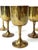 Vintage Brass Wine Goblets with Worn Silvered Interiors, 1960s, Set of 5 For Sale - Image 4 of 13