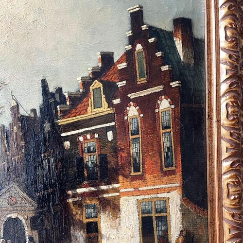 Nijland, Dutch Street Scene, Oil Painting, Framed For Sale - Image 4 of 16