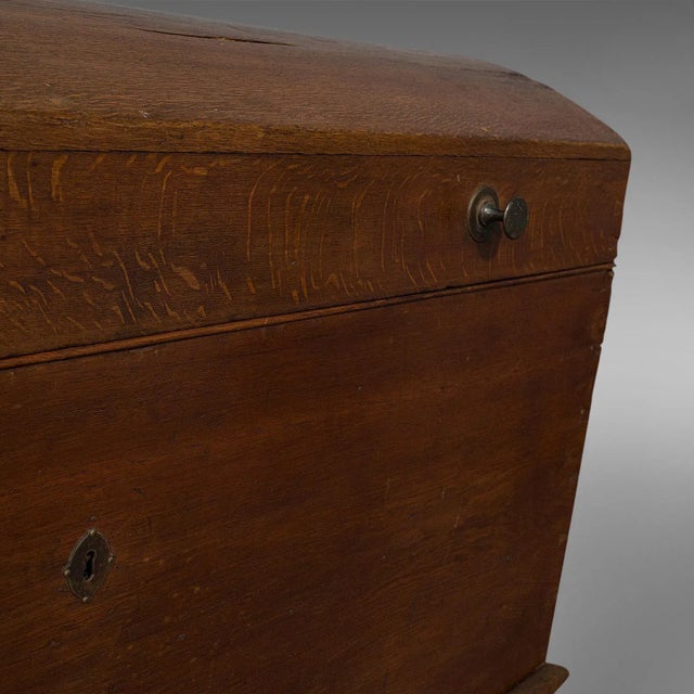 C. 1800 Large Georgian Antique Oak Chest For Sale - Image 12 of 13