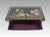 Vintage Black Lacquer Jewelry Box, Chest With Figures & Lotus Chinoiserie Scenes on Brass Embellishments For Sale - Image 10 of 12