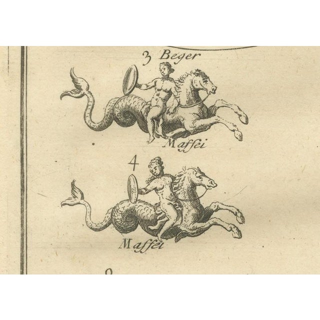 Early 18th Century After Bernard de Montfaucon, Antique Roman Marine Deities, Tritons and Sea Gods, 1721, Engraving For Sale - Image 5 of 11