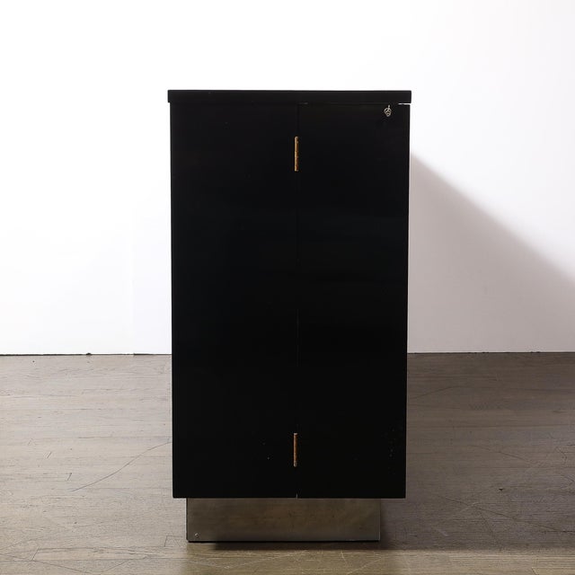 1930s Art Deco Machine Age Ebonized Walnut & Aluminum Sideboard by Walter Dorwin For Sale - Image 10 of 17