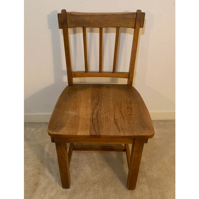 Early 20th Century Vintage Early American Oak Chair For Sale In Los Angeles - Image 6 of 8